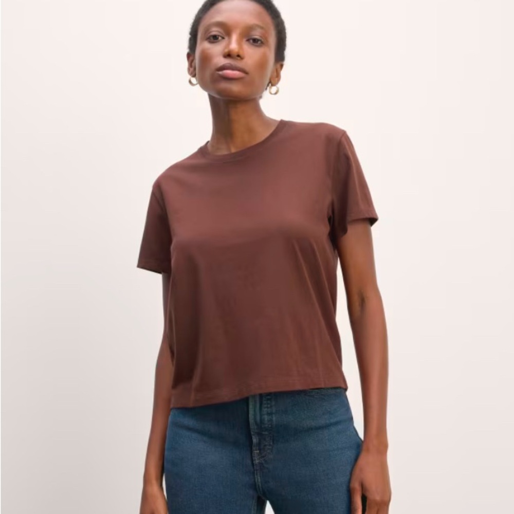 Everlane boxy tee in Mahogany